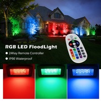 Projecteur LED extérieur 100W AC, IP65, étanche, haute luminosité, RGB, changement de couleur, réflecteur, télécommande, jardin, paysage