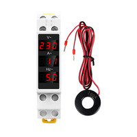 LED Din Rail Affichage numérique Monophasé Tension Courant Fréquencemètre Voltmètre Ampèremètre AC 80-500V 1-100A 0-99Hz Transformateur