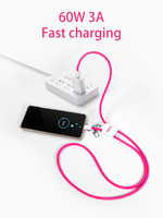 Cable de Carga Rápida USB-C PD 4 en 1 de 60W al por Mayor, Correa de Teléfono con Diseño Moderno, Logotipo Personalizado, Regalo Promocional Empresarial