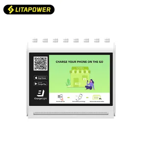 8 in 1 Restaurant with screen advertising Station 5000mah sharing power bank rental power bank sharing without power banks