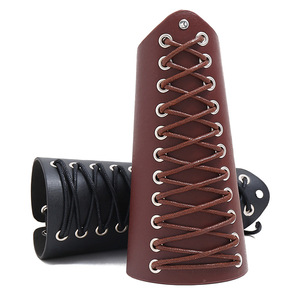 Bracciali in Pelle PU Stile Pirata Vintage per Adulti Unisex, Motivo Goffrato Rinascimentale per Halloween, Accessori per Giochi di Ruolo Medievali - Product Image 5