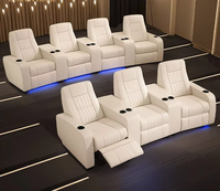 Ensemble de canapés en cuir rectangulaires contemporains, fauteuil inclinable massant 8 points, table pliante, canapé modulaire pour appartement et hôtel
