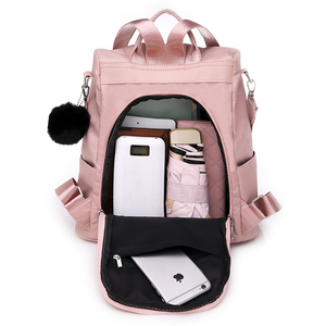 30% de las mujeres de la moda anti robo de cuero genuino mochila de Nylon los estudiantes mochila para la escuela - Product Image 4