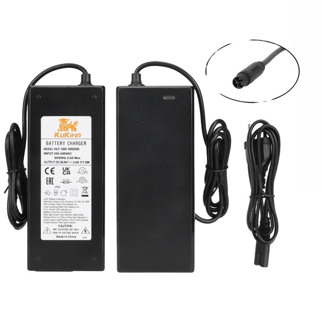 Wholesale 100% Original Charger for KuKirin G2 Master & G3 Pro Electric Scooter Power Adapter 58.8V 2A with 3 Pin Port Connector