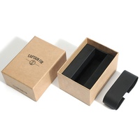 Boîtes à montres en carton rigide en papier kraft recyclé, nouveau style classique, avec logo personnalisé, feuille d'aluminium gaufrée et éponge pailletée