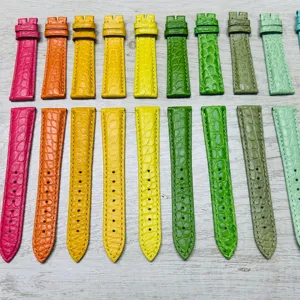 Latest Design Factory Custom Exotic Leather Series 16MM 18MM Multi Color Crocodile Leather Replacement Strap For Men And Women