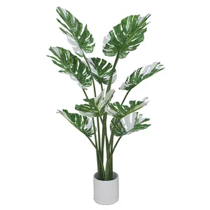 High Quality 3ft Artificial Monstera Plant Wholesale Hot Selling White Monstera Plants For Home Office Garden Decor