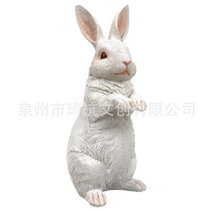 Outdoor Garden Resin Rabbit Decorative Ornament Natural Finish Freestanding <b>Miniature</b> Landscape Craft Animal Shape - Product Image 5