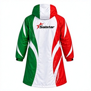 Veste parka longue à capuche pour homme, design personnalisé, imperméable, fermeture éclair, vert, blanc, rouge, veste sportive, logos de marque personnalisés - Product Image 2