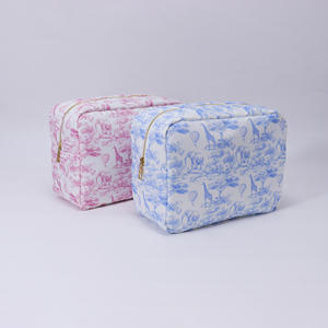 Trousse de Maquillage Rose en Nylon Imprimé Animaux Sauvages Personnalisée pour Femme, Pochette de Voyage Imperméable à Fermeture Éclair pour Cosmétiques - Product Image 3