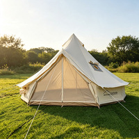 [Expédié depuis les États-Unis] Tente cloche en toile de coton DANCHEL B5 Pro avec cheminée 4/5/6m, tente imperméable, maisons de glamping, grande tente yourte