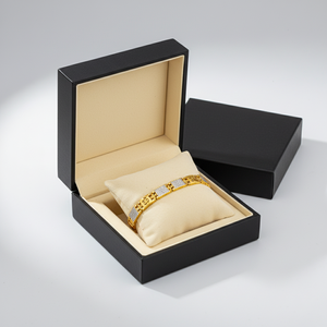 Pulsera de Oro de 22K con Eslabones y Cristales Cuadrados Brillantes, Elegante Pulsera de Cadena de Diseño para Hombres y Mujeres - Product Image 3