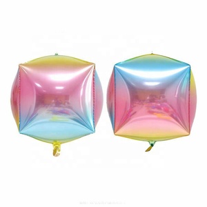 Ihg qualità 22 pollici forma cubo <span class=keywords><strong>arcobaleno</strong></span> colore decorazione di compleanno forniture per feste lamina <span class=keywords><strong>arcobaleno</strong></span> palloncini - Product Image 1