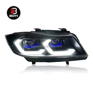 Conjunto de Faros Delanteros E90 para BMW Serie <span class=keywords><strong>3</strong></span> 320i 325i 2005-2012, Actualización con Lente de Proyector Láser DRL, Señal de Giro Dinámica con Lámpara LED - Product Image 3