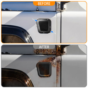 Auto-Ersatzteile Aluminium-Tuning Luftauslass Seitenlüftung Links und Rechts für Alten Land Rover Defender Autotür-Seitenlüftungsgitter - Product Image 5