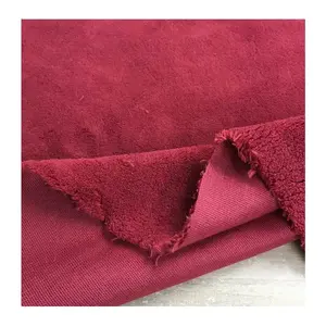 100% 涤纶长绒6MM红色单面拉绒毛毯材料珊瑚绒面料