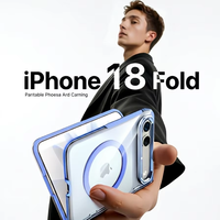 Étui de téléphone magnétique original pour iPhone 18 Fold, protection transparente de l'objectif, coque de téléphone transparente, logo personnalisé, étui de téléphone portable