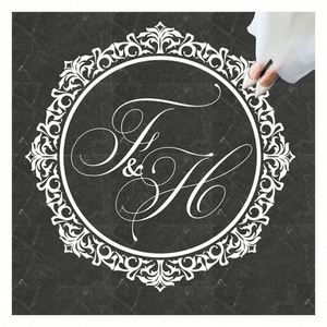 Free Design Modern Wedding Floor Decals Waterproof Vinyl Letters Initials Date Dance Floor Name Stickers Wedding Decor - Product Image 2