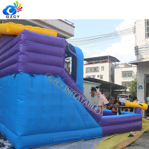 Gran parque acuático con <span class=keywords><strong>tres</strong></span> toboganes con piscina, Castillo de combinación inflable para disparar - Product Image 1