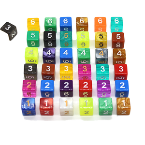 Dés à numéros carrés arrondis moulés en acrylique écologique de 16 mm, modèle DESKJOY D6, accessoire pour jeux de société, RPG, DND - Product Image 1
