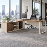 Bureau de direction en bois moderne en forme de L pour immeuble de bureaux, table de travail modulaire, nouveaux modèles design