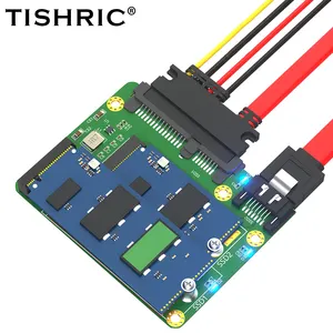 TISHRIC New Version Adapter Card Dual M.2 NGFF SSD To Dual SATA3 Adapter Supports M.2 2230/2242/2260 Type SSD