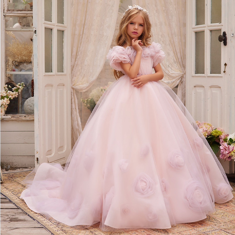 Lustrous Satin Haute Couture Children Birthday