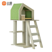 Arbre à chat intégré avec maison pour chat, lit, griffoir, échelle, compact, gain de place, très résistant à l'usure, multifonctionnel, support pour animaux de compagnie