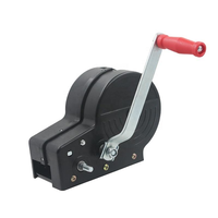 Treuil de remorque pour bateau robuste de 3500 lb avec sangle de 33 pieds, rapport de transmission 4:1/8:1, treuil manuel portable à manivelle