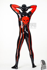 Costume <span class=keywords><strong>da</strong></span> uomo in lattice nero con motivo a ragno, con cappuccio, guanti e calzini inclusi, spessore 0,4 mm - Product Image 4