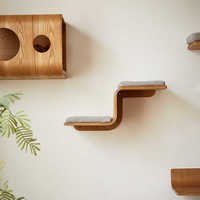 Offre Spéciale bois chat escalade cadre mural félin jouer paradis gain de place arbre amusant pour chats Carton emballé