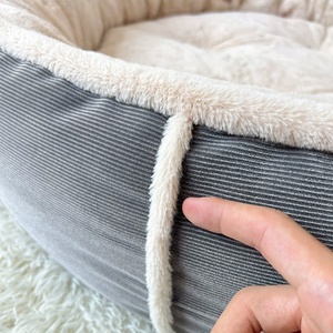 Bantalan tidur anjing, tempat tidur sarang hewan peliharaan bulat hangat musim dingin - Product Image 2