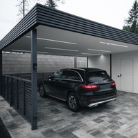 ZENT Shed Carport Auvent de voiture avec toit horizontal en acier galvanisé Abri de garage pour voitures et bateaux