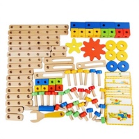 Juguetes Educativos Montessori de Madera Personalizados, Bloques de Construcción con Tuercas y Pernos, Engranajes Desmontables, Tarjetas de Papel STEM