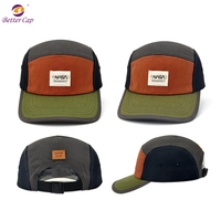Gorra Deportiva Personalizada de 5 Paneles Tricolor para Exteriores, Transpirable, Plegable, con Visera Suave, para Correr, Acampar, Actividades al Aire Libre y Ropa Urbana