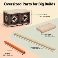 Bloques de Espuma EPP ABS, 152 Piezas, Tablas de Madera Contrachapada de Abedul, Barras de Espuma EVA, Tubos de PVC, Juego de Construcción Modular para Niños