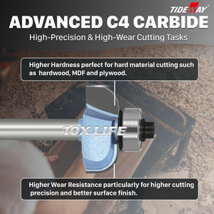 Tideway <span class=keywords><strong>1</strong></span>/2ดอกสว่านหัว<span class=keywords><strong>1</strong></span>/<span class=keywords><strong>4</strong></span>ก้านโคฟมีดสำหรับลบมุมดอกเราเตอร์เครื่องมือแกะสลักขอบขึ้นรูปไม้รัศมี - Product Image 3