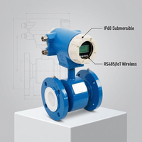 Débitmètre électromagnétique intelligent LoRaWAN à trois colliers de serrage, avec bride intégrée et revêtement PTFE, RS485 pour la mesure de fluides/liquides