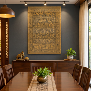Tapiz Rectangular de Tela de Algodón Orissa con Estampado Tradicional para Decoración de Interiores, para Sala de Estar, Todas las Temporadas - Product Image 4
