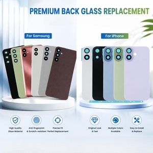 Cristal Trasero para Teléfono Móvil con Orificio Grande para Lente de Cámara, para Samsung, para <span class=keywords><strong>iPhone</strong></span>, Repuesto de Carcasa Trasera de Cristal para Batería - Product Image 1