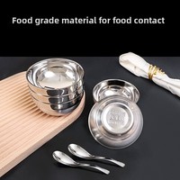 Bol pour enfants en acier inoxydable de qualité alimentaire à double paroi, platine, pour la maison, pour la soupe, le riz, design minimaliste moderne