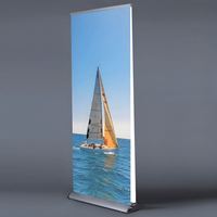 Support publicitaire enroulable en aluminium, présentoir publicitaire rétractable, support de bannière LCD, logo personnalisé - Offre Spéciale