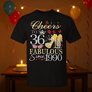 Viva los 36 años, camiseta de la Reina del 36.º cumpleaños, fabulosa desde 1990 - Product Image 3