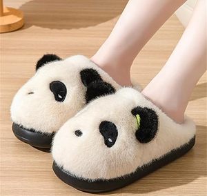 Mignonnes pantoufles en peluche <span class=keywords><strong>panda</strong></span>, chaudes et douces, pantoufles d'animaux pour enfants, pantoufles d'hiver, intérieur/extérieur - Product Image 2