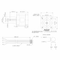 Moteur pas à pas Nema 17 42mm 0.45Nm 61oz.in 1.3A 2 phases 1.8 degrés pour imprimante 3D, routeur CNC, robotique industrielle