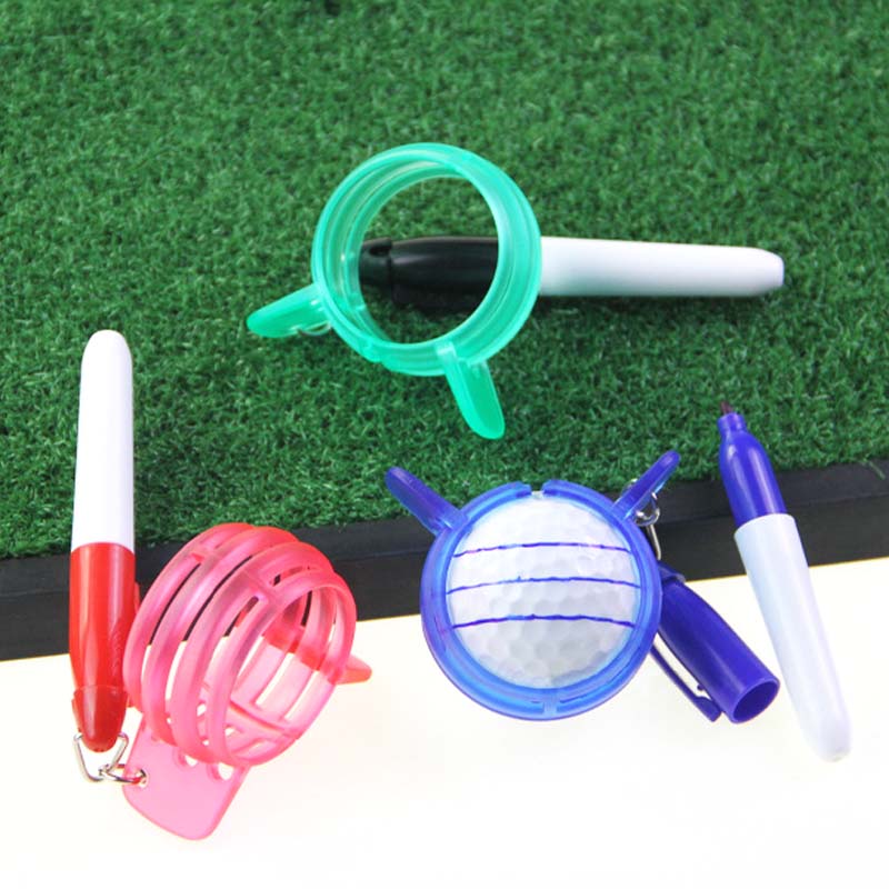 Plastic Golf Line Marking tool alignmwith golf pen total 2pcs in a kit Golf Ball Line Marker
