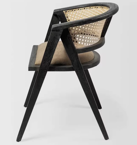 Sedia <span class=keywords><strong>da</strong></span> <span class=keywords><strong>Pranzo</strong></span> <span class=keywords><strong>in</strong></span> <span class=keywords><strong>Legno</strong></span> di Alta Qualità con Intreccio <span class=keywords><strong>in</strong></span> Rattan Naturale, Stile Moderno - Product Image 3