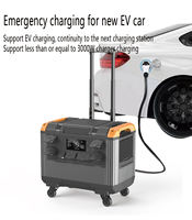 Station d'alimentation portable RV 3000W, batterie LiFePO4 2400Wh, MPPT, double prise AC, démarreur de voiture pour les voyages en voiture et les aventures en plein air