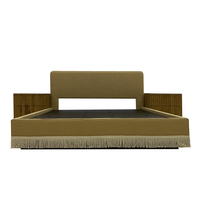 Ensemble de mobilier pour chambre d'hôtel double simple rembourrée en bois massif lit à plateforme cadre sommier à lamelles