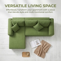 Canapé d'angle modulaire en forme de L en mousse haute densité sans structure en bois, ensemble de canapés à compression Cloud